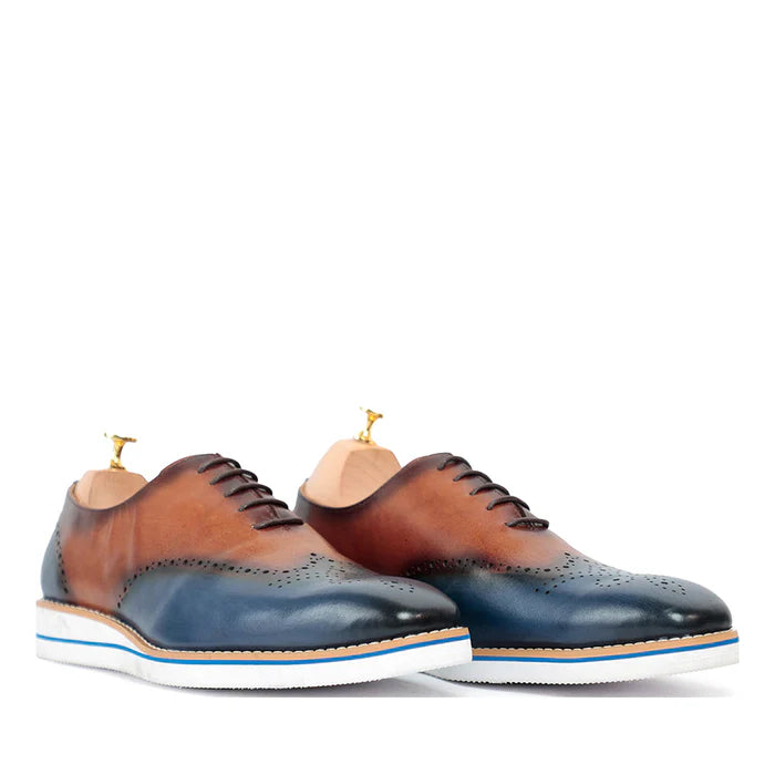 Men Solid Leather Lace-Up Oxford Shoes