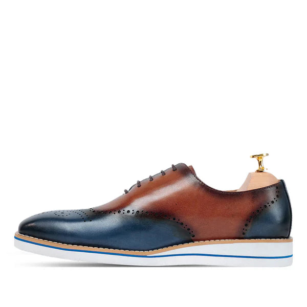 Men Solid Leather Lace-Up Oxford Shoes