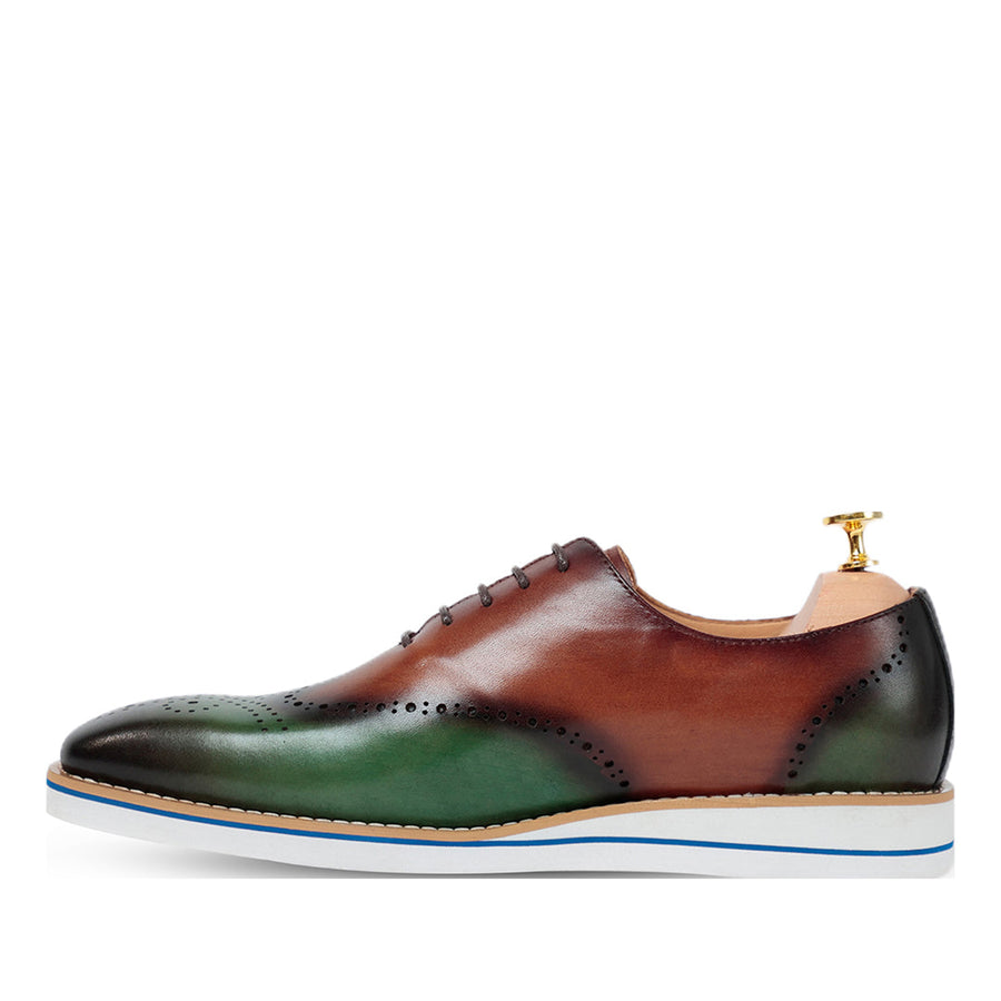 Men Solid Leather Lace-Up Oxford Shoes