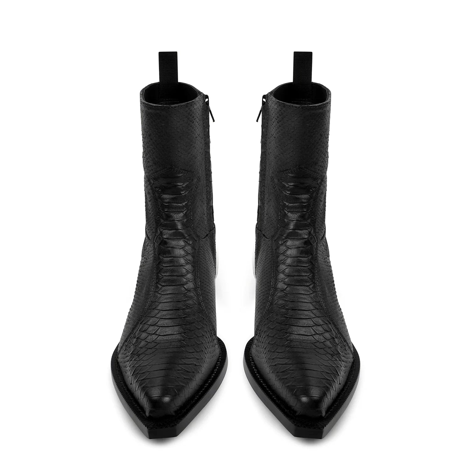 Black Python-Effect Leather