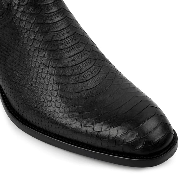 Harness Zip Boot - Python-Effect Hand-Dyed Leather