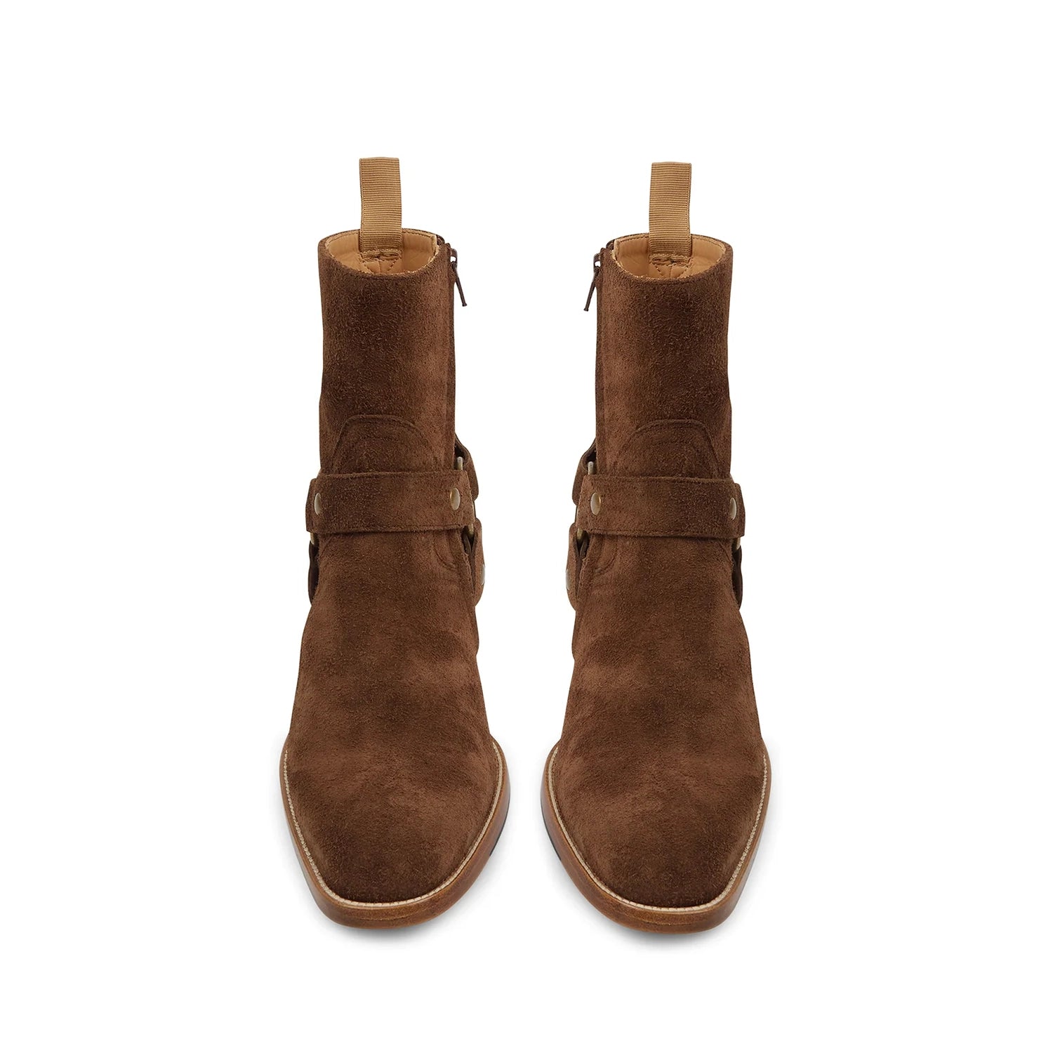 Harness Zip Boot - Camel Suede Leather