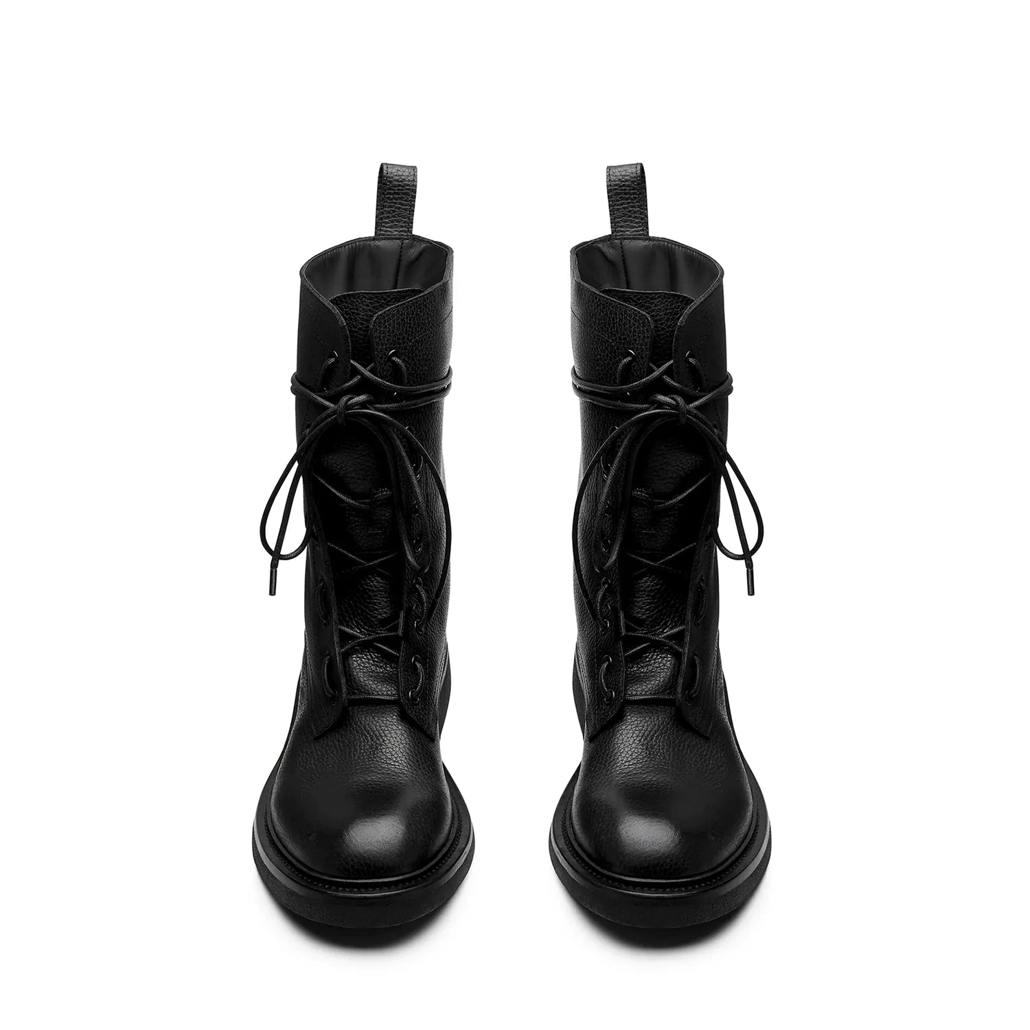 Lorenzo Combat Boot - Black Grained Leather