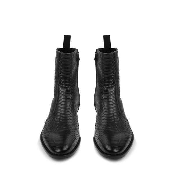 Side Zip Boot - Python-Effect Leather