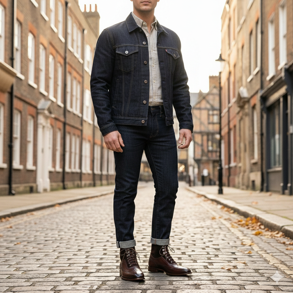 Men Suede Leather High Wingtip Ankle Boot Brown