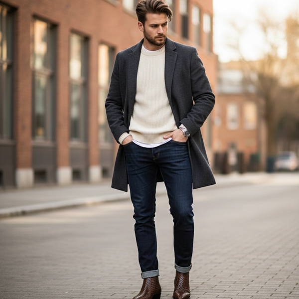 Premium Handwoven Leather Chelsea Cuban Boot