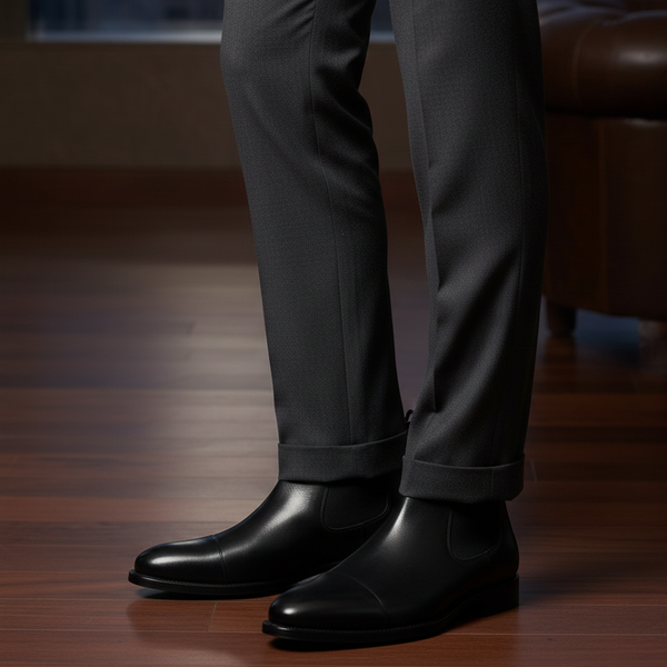 Classic Chelsea Captoe Leather Boots