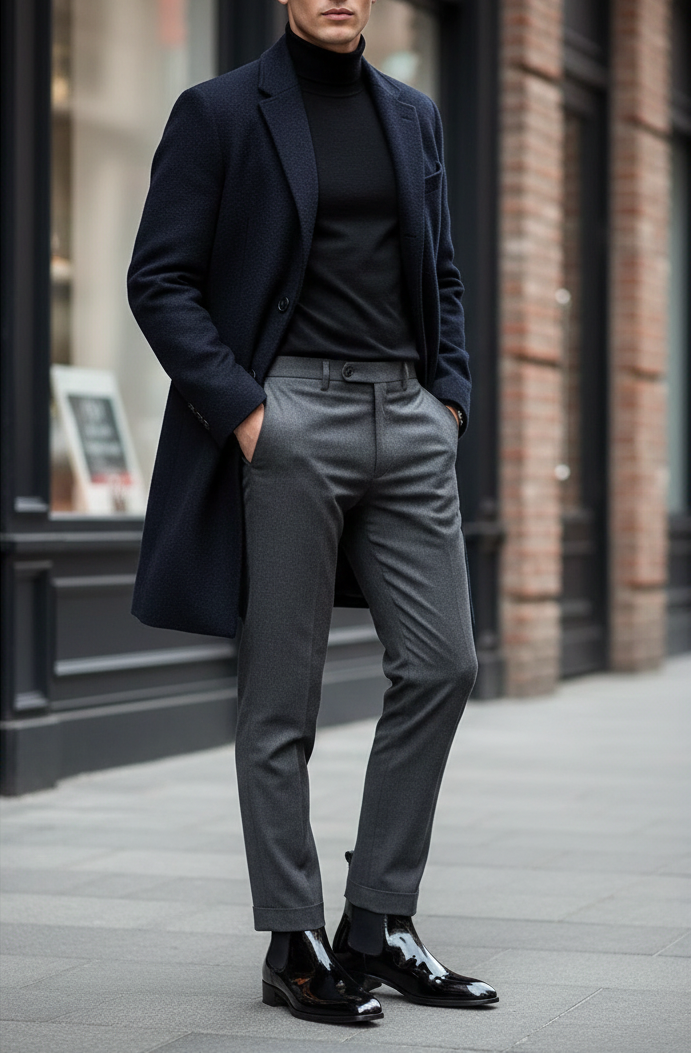 Hainaut Patent-Leather Chelsea Boots