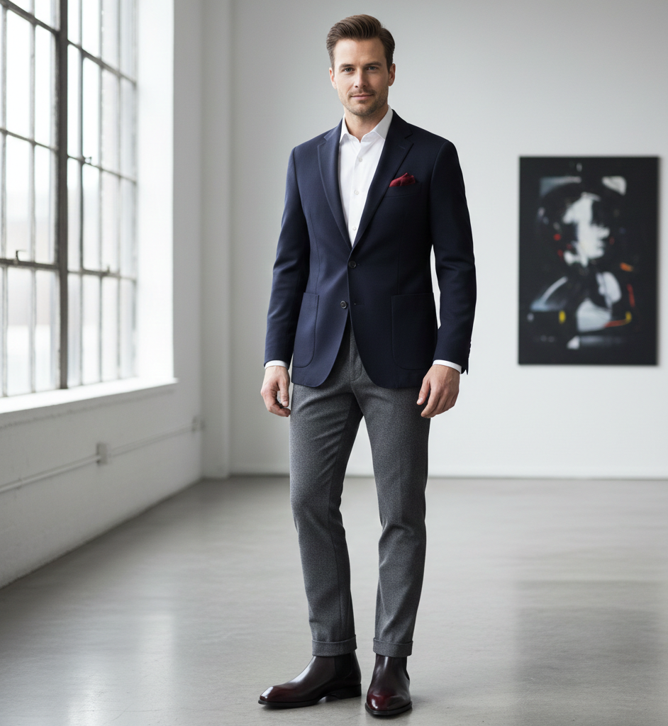 Italian Bordeaux Luxe Chelsea Boots