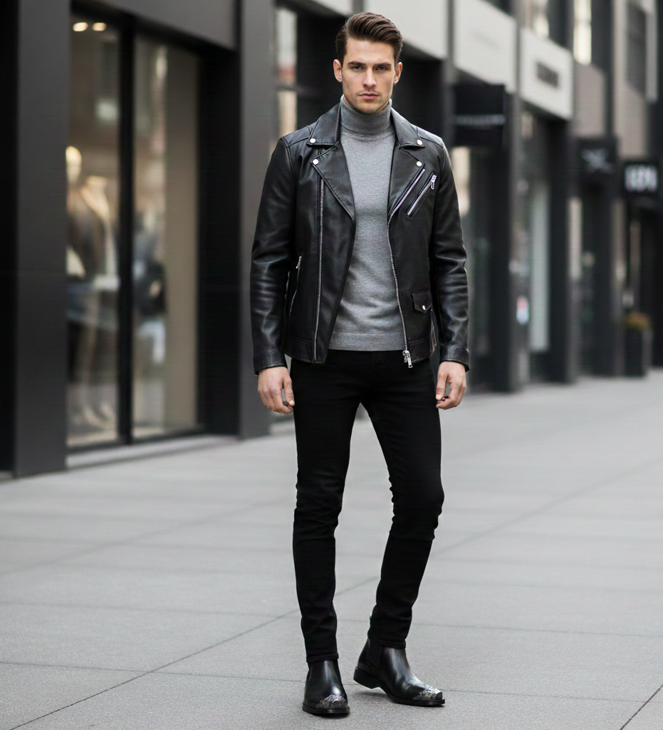 Croco Textured Leather Chelsea Boots with Silver Toe