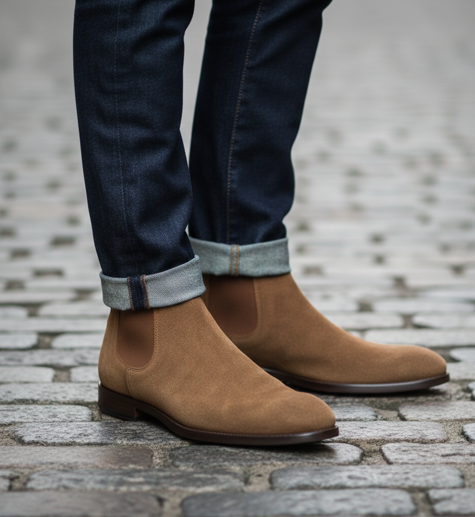 Tan Brown Patina Chelsea Boots