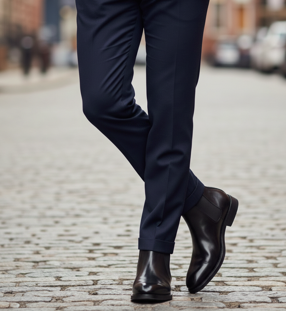 Classic Chelsea Round Toe Leather Boots