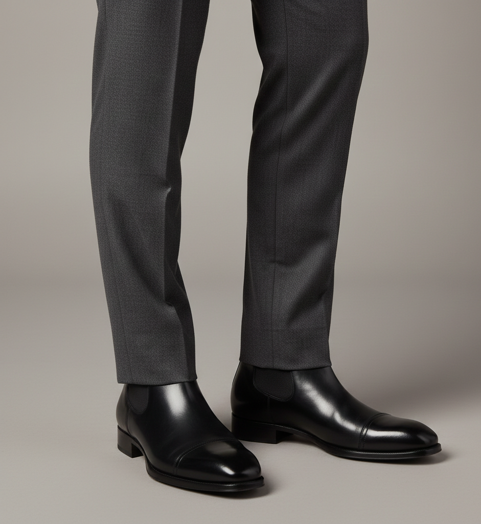 Black Leather Chelsea Boot