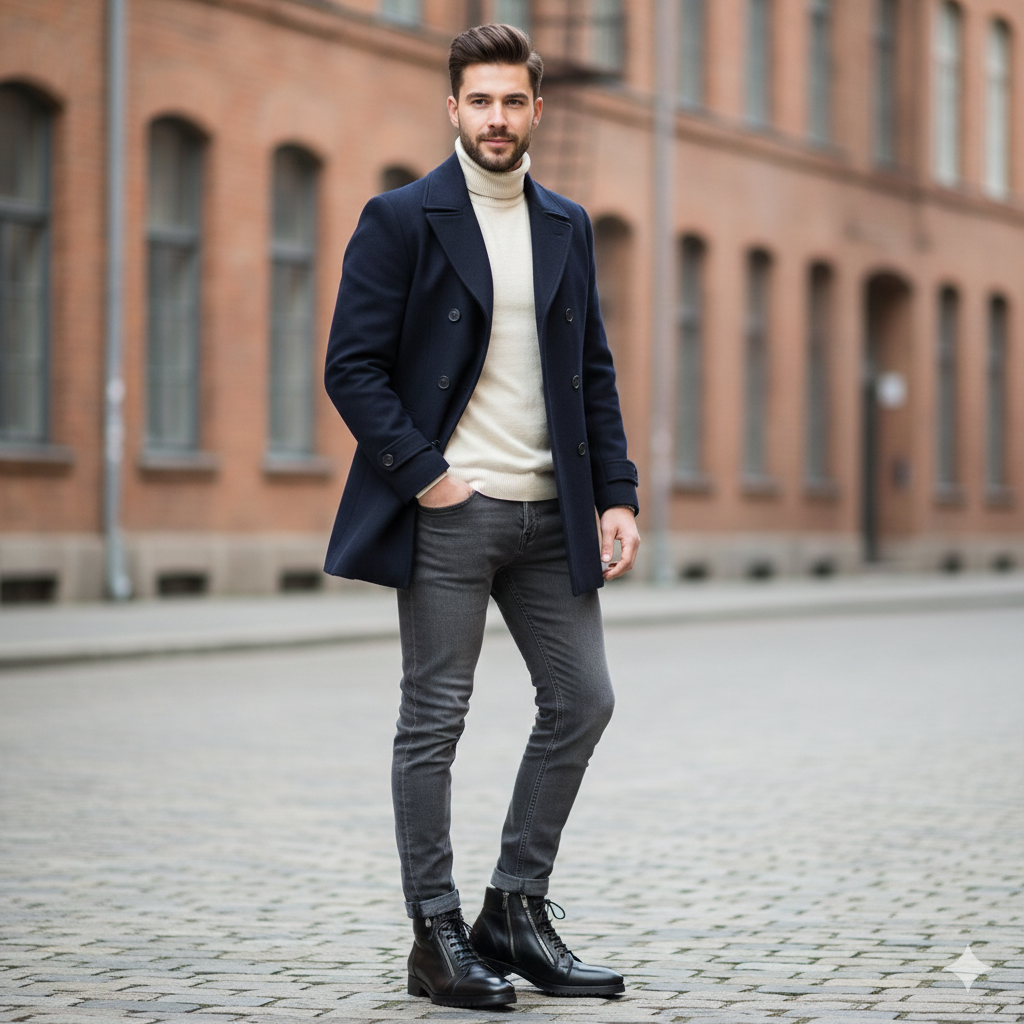 Men Custom Handmade Leather Side Zipper Ankle Boot Black