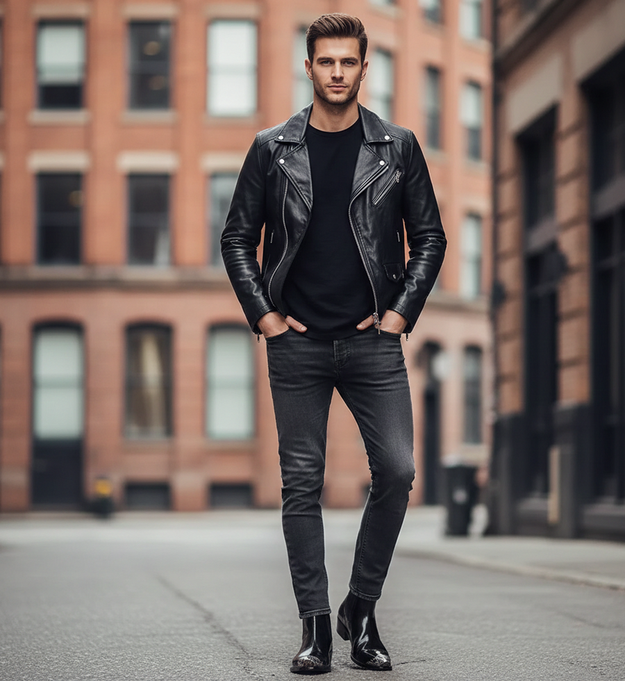 Negra Patent Leather Chelsea Boot with Silver Toe