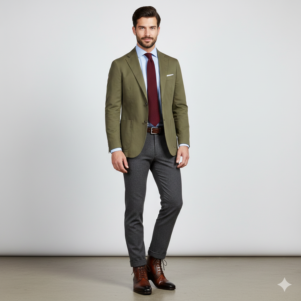 Premium Plain Toe Lace-Up Leather Ankle Boot Brown