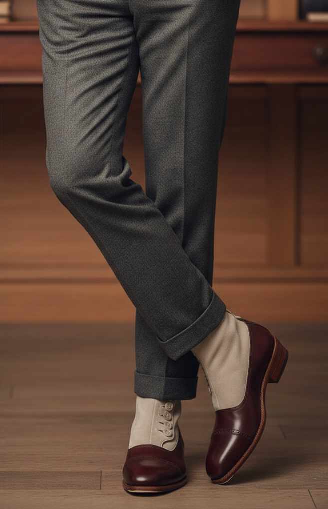 Classic Leather Suede Chelsea Button Boots