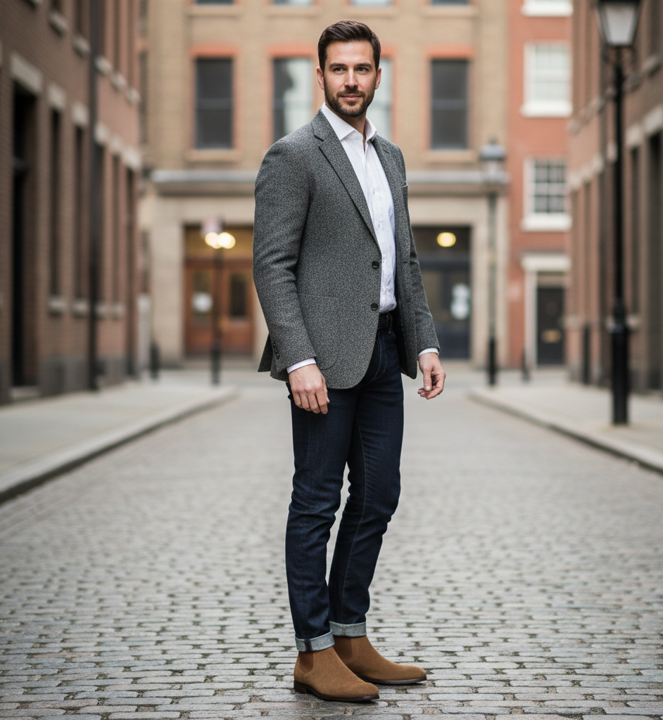 Tan Brown Patina Chelsea Boots