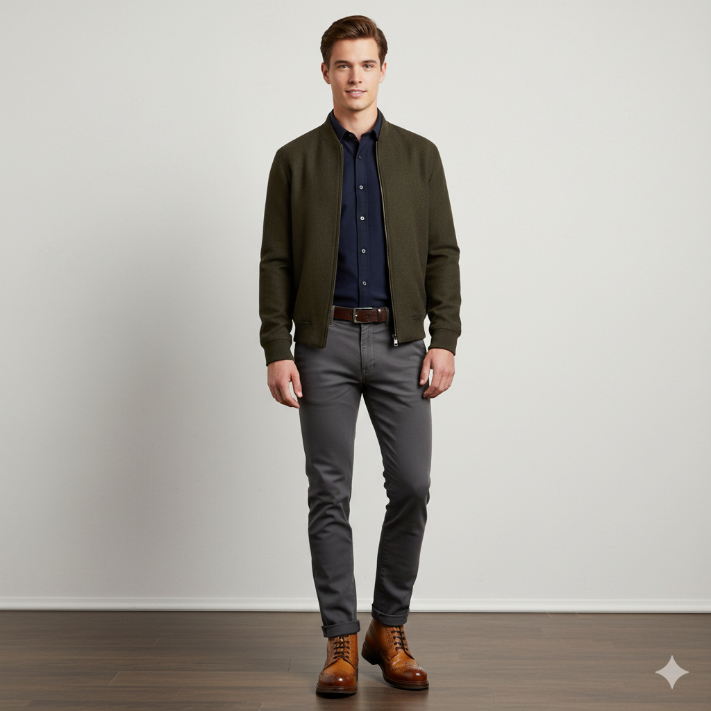 Leather Lace-Up Wingtip High Ankle Tan Boot