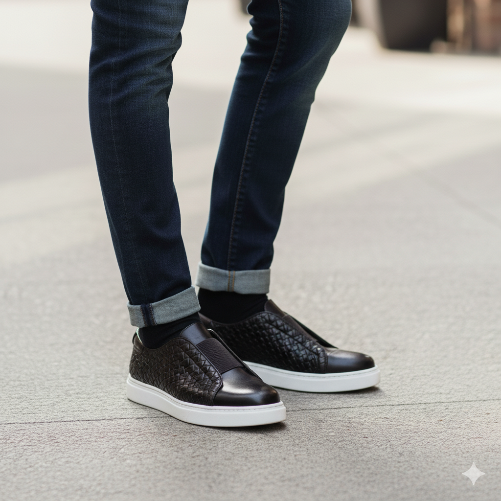 Croc-Embossed Slip-On Low-Top Shoe