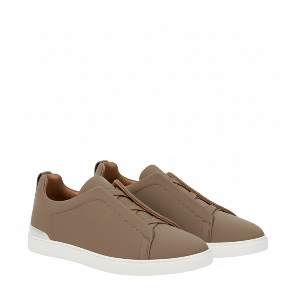 Luxury Edition Triple Stitch Taupe Sneaker for Men's