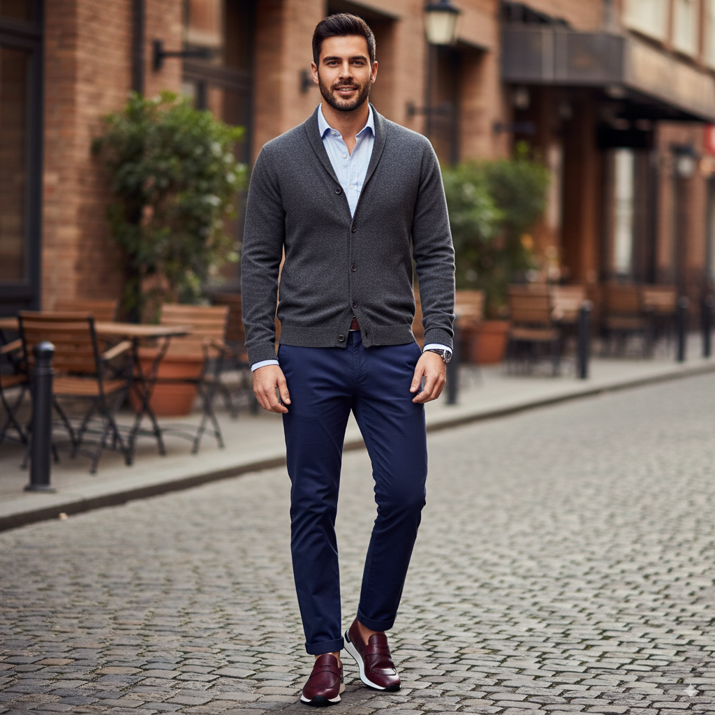 Wine Leather Men's Sneakers