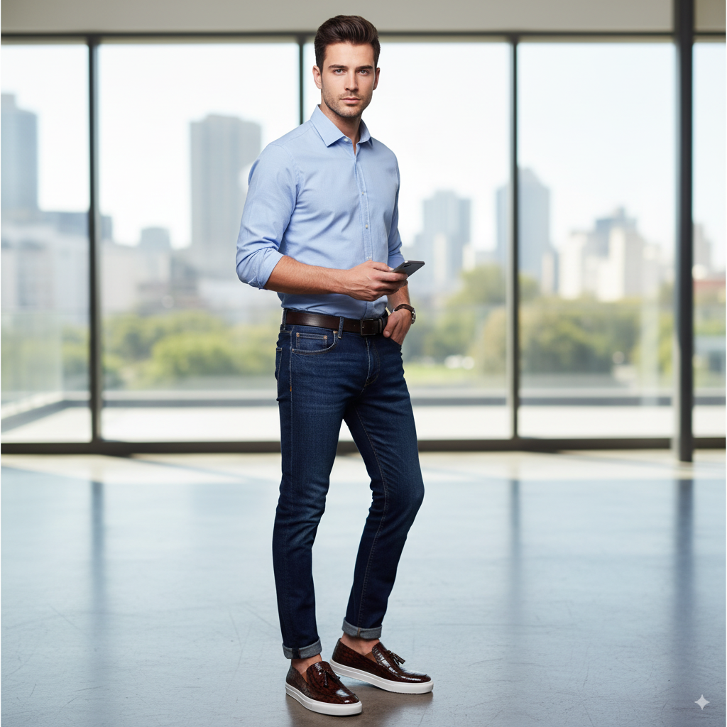 Chic Croc Slip-On Leather Sneaker