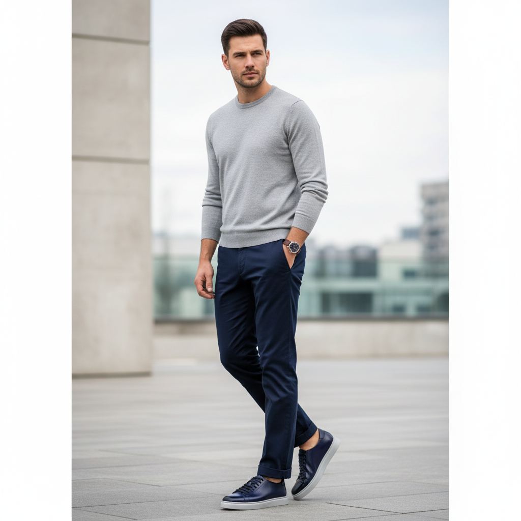 Men's Blue Casual Lace-up Sneaker Shoe