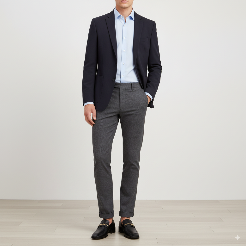 Men Solid Leather Chain Loafers