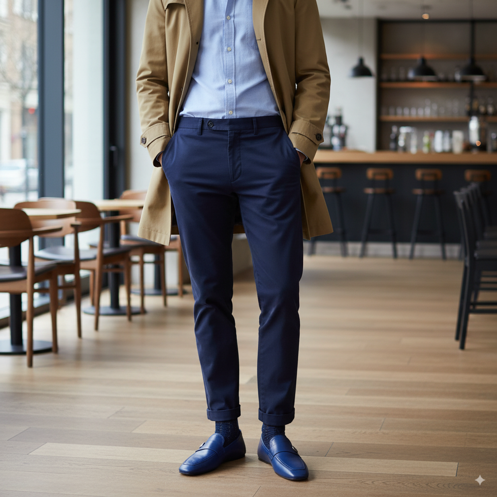 Dark Brown Plaque Leather Loafers