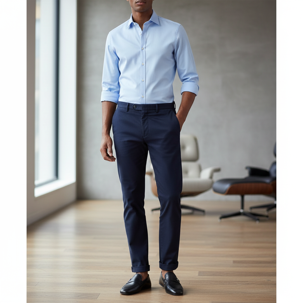 Dark Brown Plaque Leather Loafers