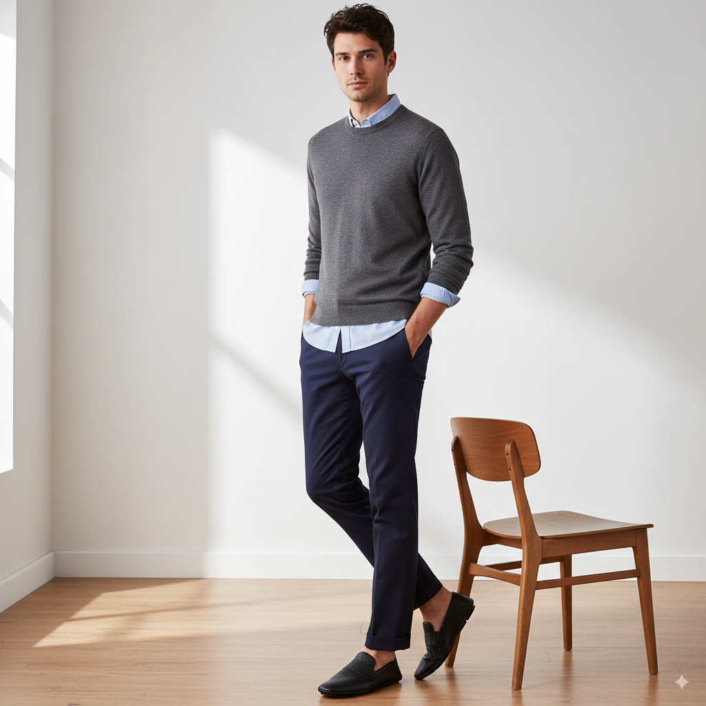 Black Full Grain Leather Loafers