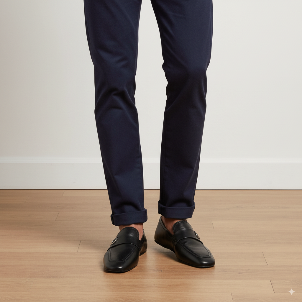 Plaque Leather Loafers