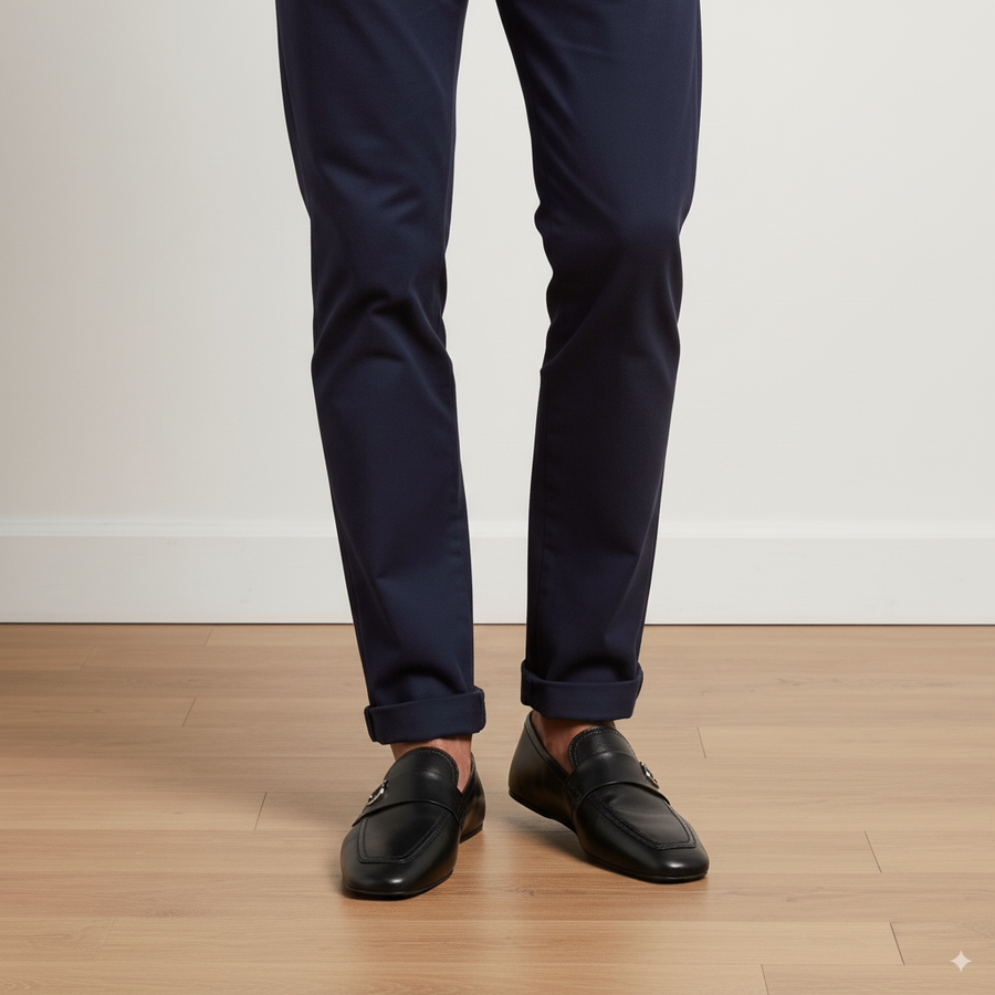 Plaque Leather Loafers