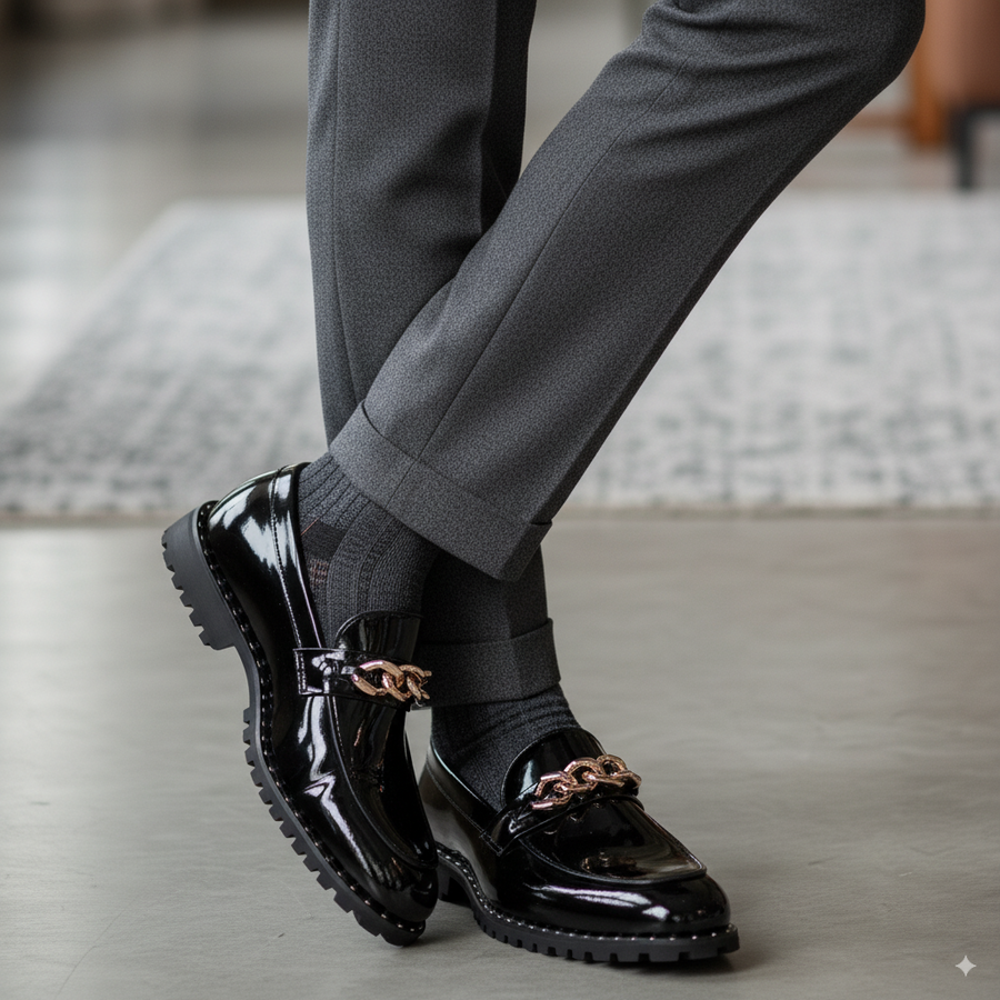 Patent Slip On Loafers