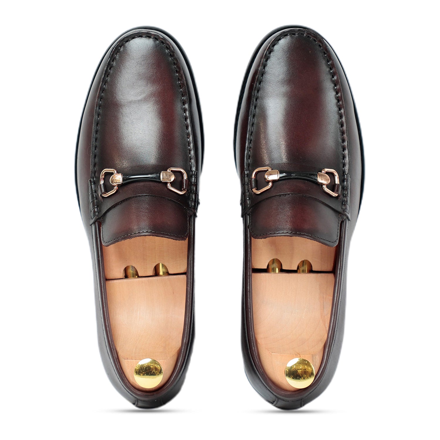 Glen Horse Bit Coffee Slip On Loafers