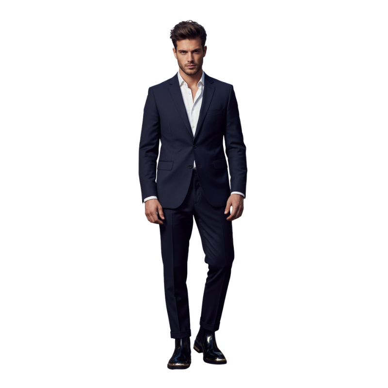 Italian Gloss Chelsea Ankle Boots with Gold Accent