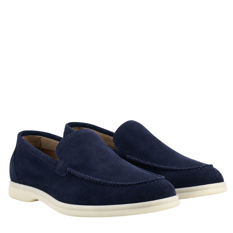 Gray Suede Unlined Loafers
