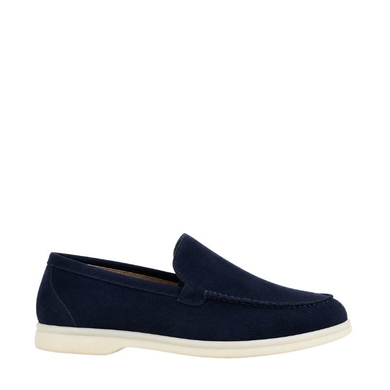 Gray Suede Unlined Loafers