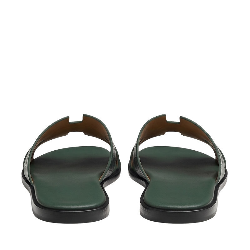 H Style Crocodile Embossed Leather Slipper
