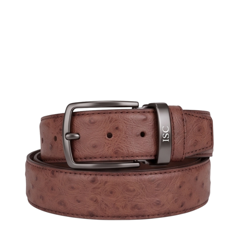 Heritage Ostrich Grain Genuine Leather Belt
