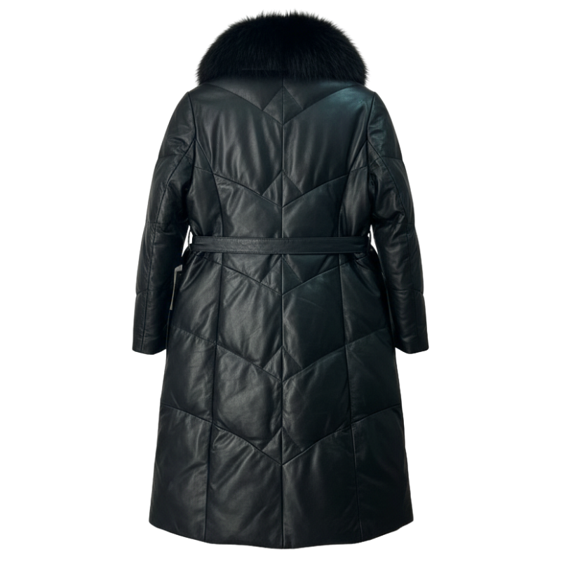 Midnight Fur Shield Leather Coat