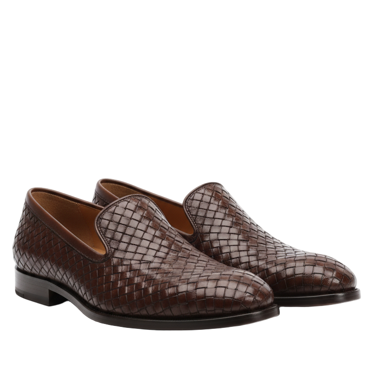 Alessandro Brown Leather Italian Loafers
