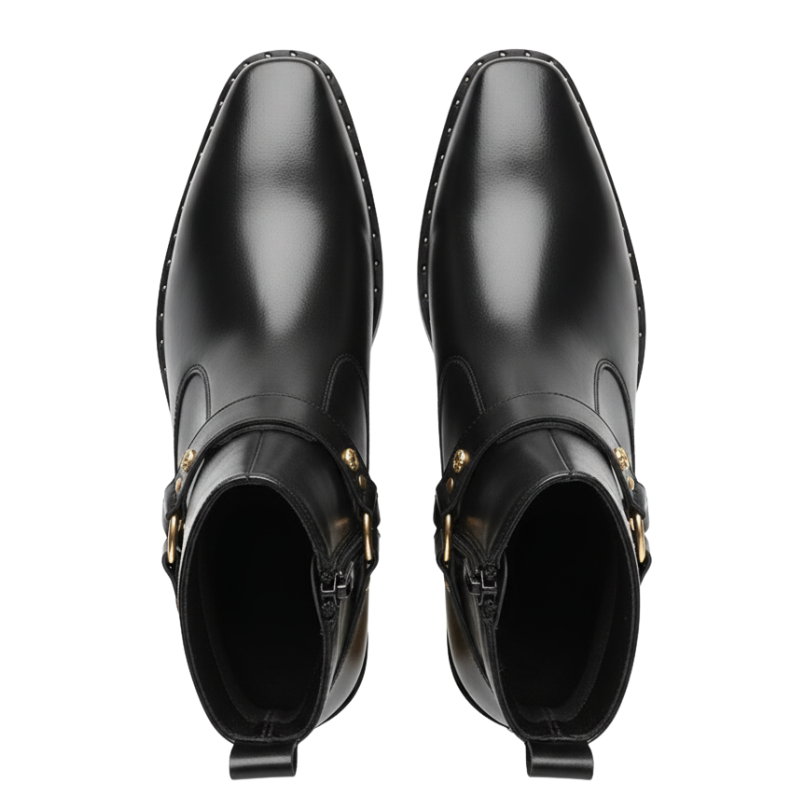 Luxury Noir Grace Gold Plated Heel Boot