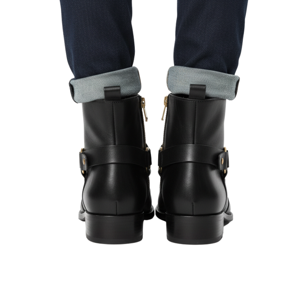 Luxury Noir Gold Ring Golden Toe Boot