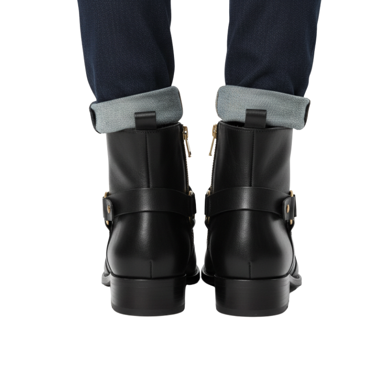 Luxury Noir Gold Ring Golden Toe Boot