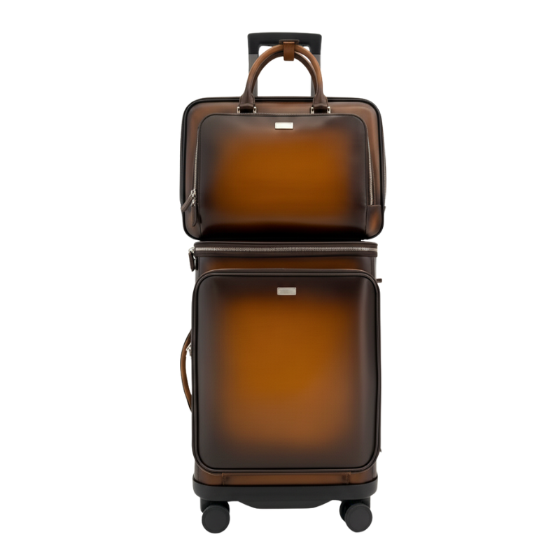 Italian Briefcase and Trolley Executive Luxe Luggage Set