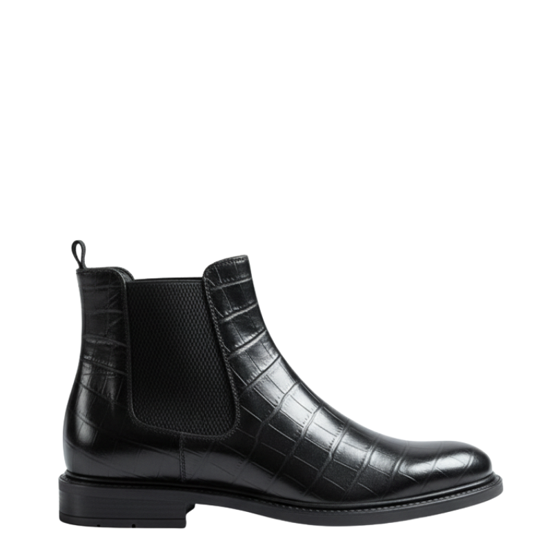 Crocodile Embossed Chelsea Boots