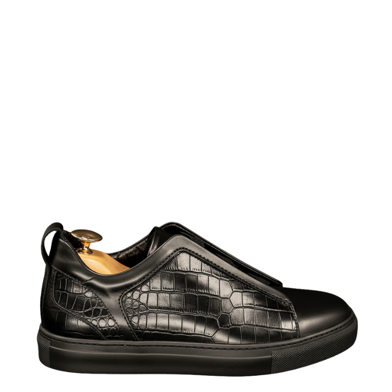 Stylish Croc-Pane Luxe Slip Sneaker