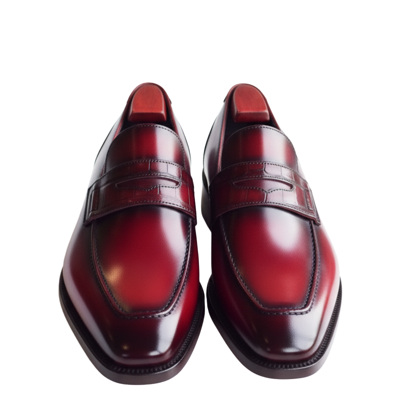 Luxury Leather Strap Polished Finish Loafer
